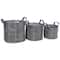 DII® Round Black & White Tribal Chevron PE-Coated Woven Paper Laundry Bin Set